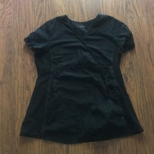 Black maternity scrub top